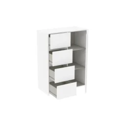 Enfilade Mosaik 1 porte et 4 tiroirs en décor blanc ( sur commande )