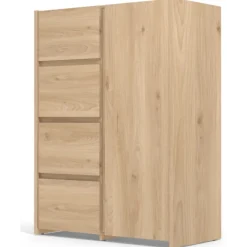 Enfilade 1 porte et 4 tiroirs Mosaik décor hickory ( sur commande )