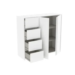 Enfilade 2 portes et 4 tiroirs Mosaik blanc ( sur commande )