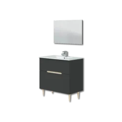 Ensemble salle de bain Lotto Meuble + vasque + miroir