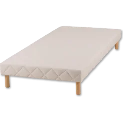 Ensemble sommier x 2 (80 cm) + lot de 2 relieurs tissu beige