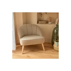 Fauteuil Anova - velours beige 207313A