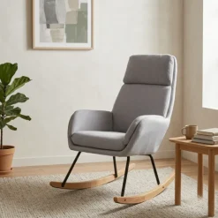 Fauteuil à bascule CH-195139 gris clair