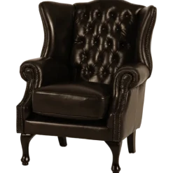 Fauteuil bergere chesterfield 216 Cuir antique brown