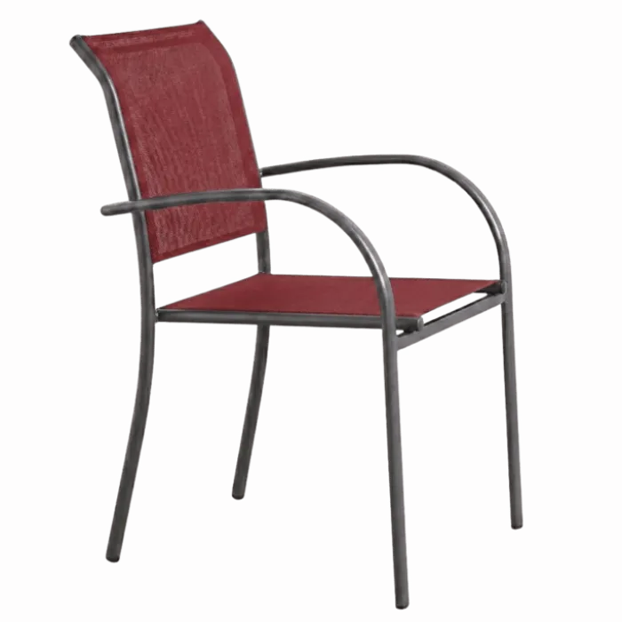Fauteuil de jardin Kochi tissu rouge