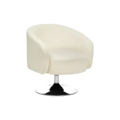 Fauteuil Pivotant Edith bouclette blanc