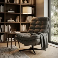 Fauteuil Pivotant Yvone gris foncé