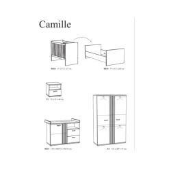 Garderobe 2 portes Camille golden oak