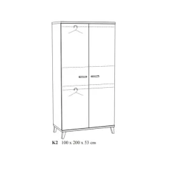 Garderobe 2 portes Evy blanc