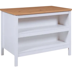 Ilot Julina blanc/chêne artisan