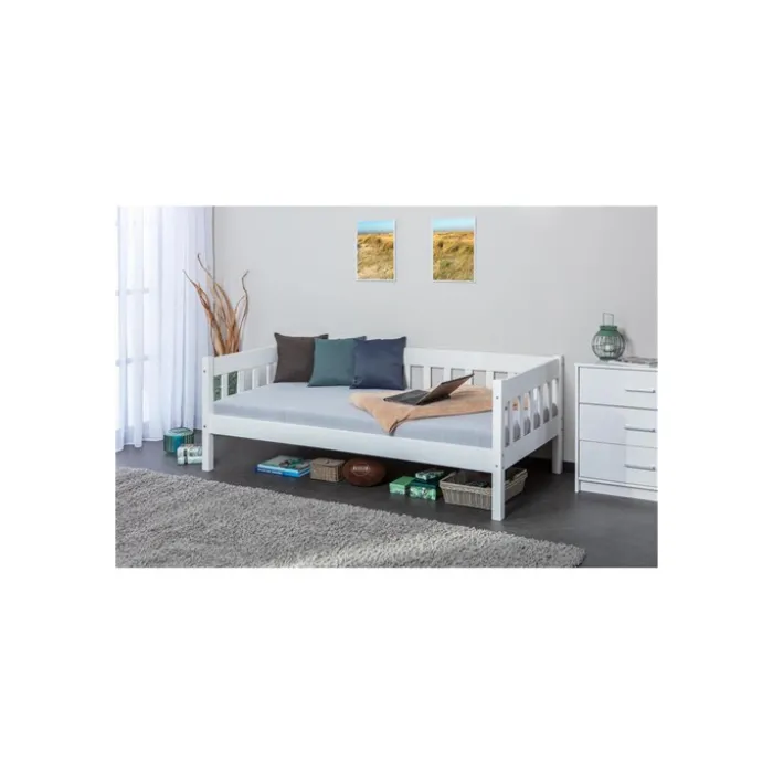 Lit avec sommier 90x200 cm Sintro blanc