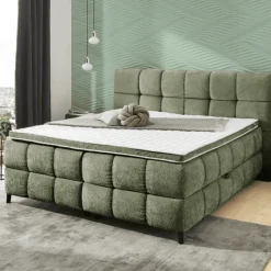 Lit box Molly 180 cm - chenille vert