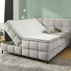 Lit Boxspring 180 cm Molly chenille gris clair