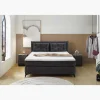 Lit boxspring complet 180cm Chalet gris anthracite