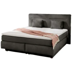 Lit Boxspring complet Simone Gris foncé 160 x 200 cm