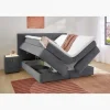 Lit boxspring complet Simone gris foncé 180 cm x 200 cm
