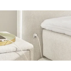 Lit Boxspring Livia Gris clair 180 cm