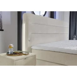 Lit Boxspring Livia Gris clair 180 cm