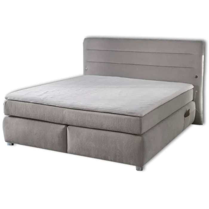 Lit Boxspring Livia Gris clair 180 cm