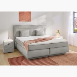 Lit Boxspring Simone gris clair