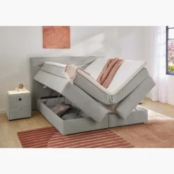 Lit Boxspring Simone gris clair