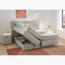 Lit Boxspring Simone gris clair