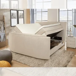 Lit Boxspring 180 x 200 cm Bel Air chenille beige