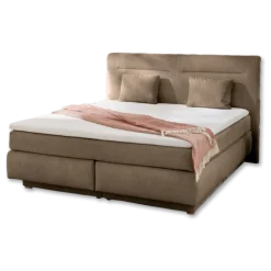 Lit Boxspring - 160 x 200 cm Lit coffre taupe Simone