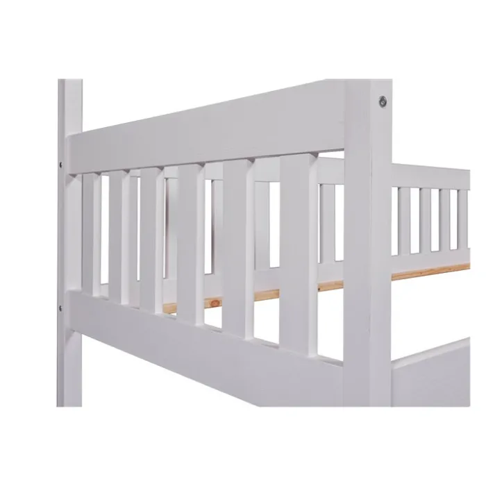 Lit cabane 90x200 Funky blanc (avec sommier)
