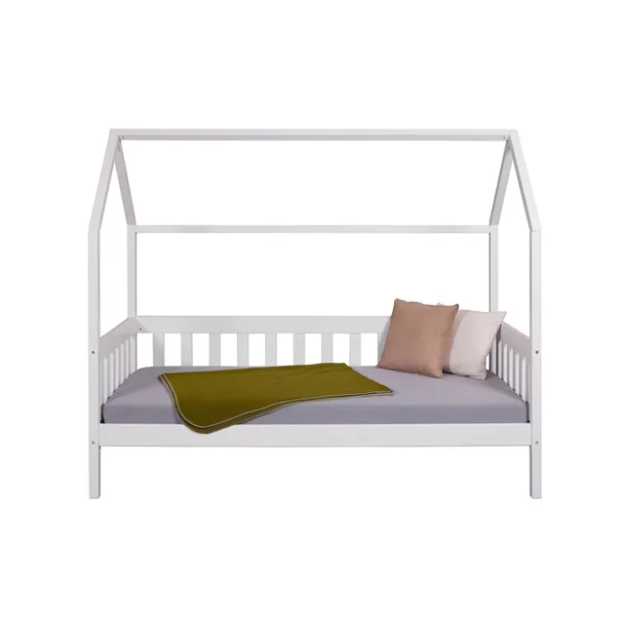 Lit cabane 90x200 Funky blanc (avec sommier)