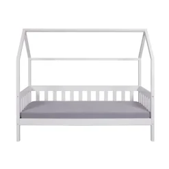 Lit cabane 90x200 Funky blanc (avec sommier)
