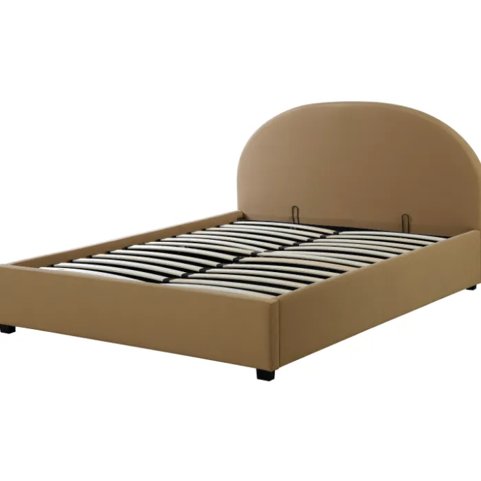 Lit coffre arrondie 140 x 190 cm Camel 66102