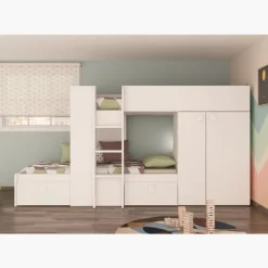 Lit combiné N 1277 reversible blanc 200cm