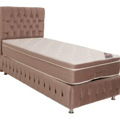 Lit complet Exelans 90 cm - avec coffre Beige