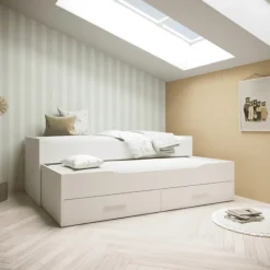 Lit gigogne Twist 90 x 200 cm blanc