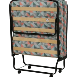 Lit pliant 80 x 190 cm - 12 lattes noir + housse