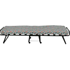 Lit pliant 80 x 190 cm - 12 lattes noir + housse