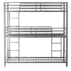 Lit superposé 3 couchages 90x190 Earl Triple gris