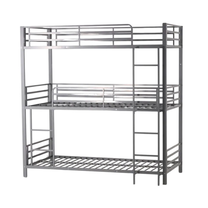 Lit superposé 3 couchages 90x190 Earl Triple gris