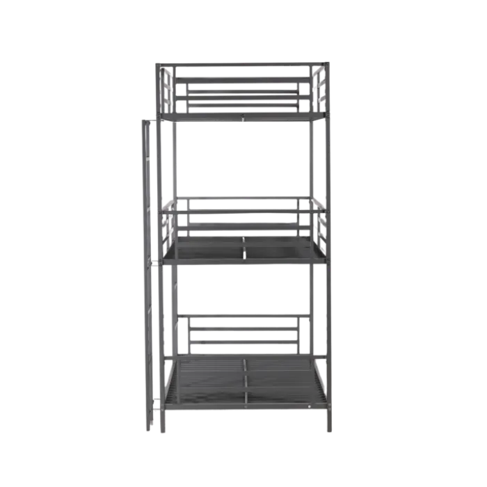 Lit superposé 3 couchages 90x190 Earl Triple gris