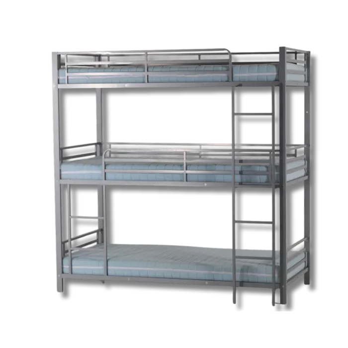 Lit superposé 3 couchages 90x190 Earl Triple gris