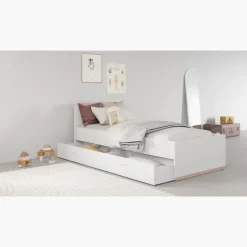 Lit 90 x 190/200 cm Blanc Reverso 289201 ( panneaux révérsible noir ou saumon )