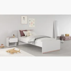 Lit 90 x 190/200 cm Blanc Reverso 289201 ( panneaux révérsible noir ou saumon )