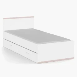 Lit 90 x 190/200 cm Blanc Reverso 289201 ( panneaux révérsible noir ou saumon )