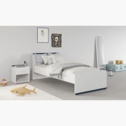 Lit 90 x 190/200 cm Blanc Reverso 289201 ( panneaux révérsible noir ou saumon )