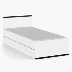 Lit 90 x 190/200 cm Blanc Reverso 289201 ( panneaux révérsible noir ou saumon )