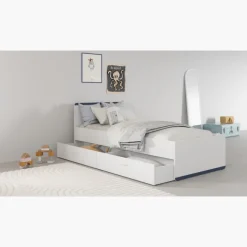 Lit 90 x 190/200 cm Blanc Reverso 289201 ( panneaux révérsible noir ou saumon )