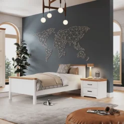 Lit 120 x 200 cm Maluno blanc