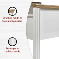 Lit 140 x 200 cm Maluno blanc