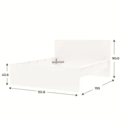 Lit 140 x 190 cm Mosaik blanc ( sur commande )